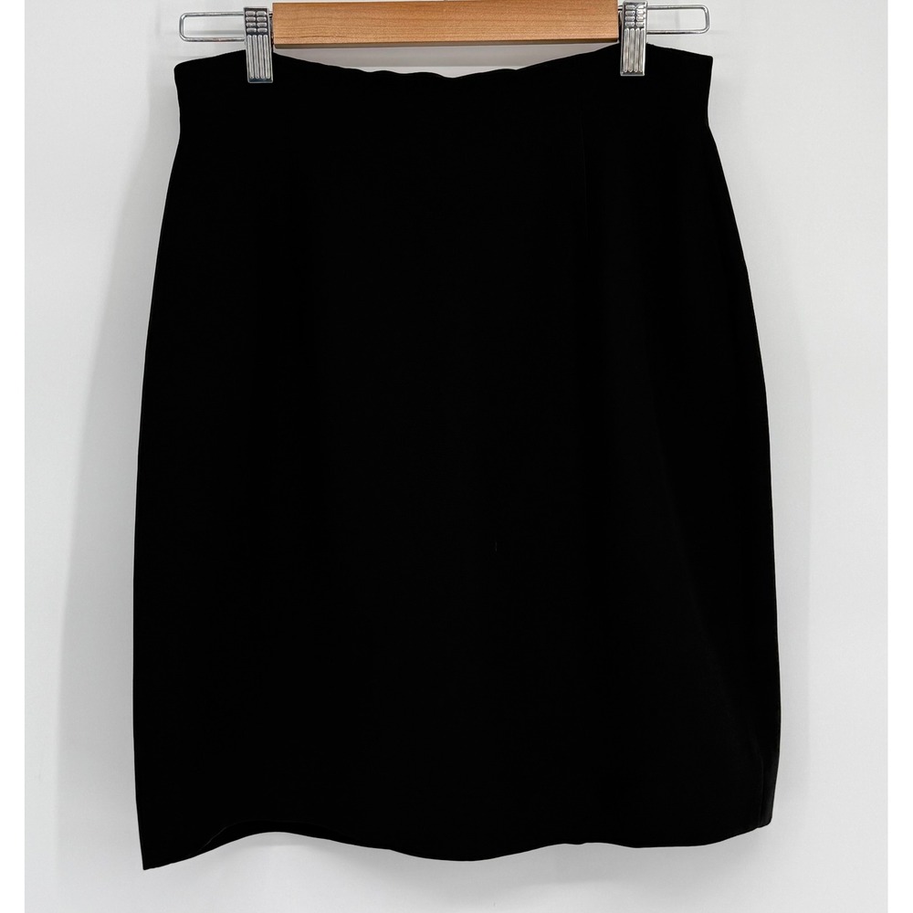 Jones Wear Womens Black High Waisted Pencil Skirt Tailored Back Zip Sz 8 VTG